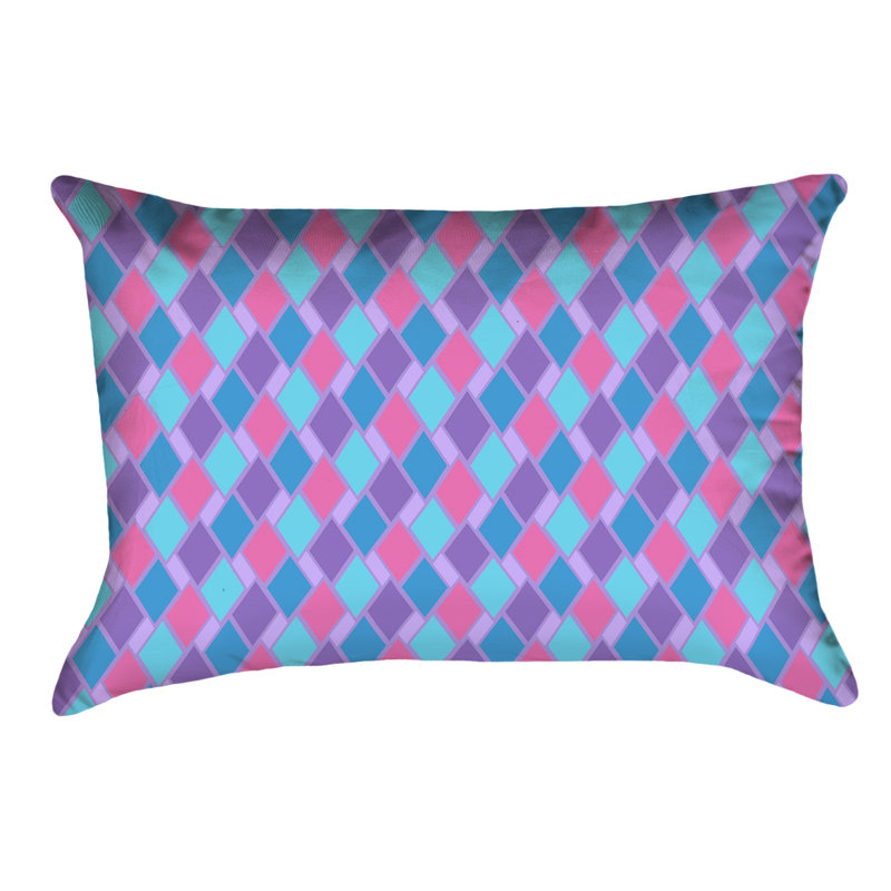 Housse de coussin Katelyn Elizabeth, Mauve / Bleu, Simili suède