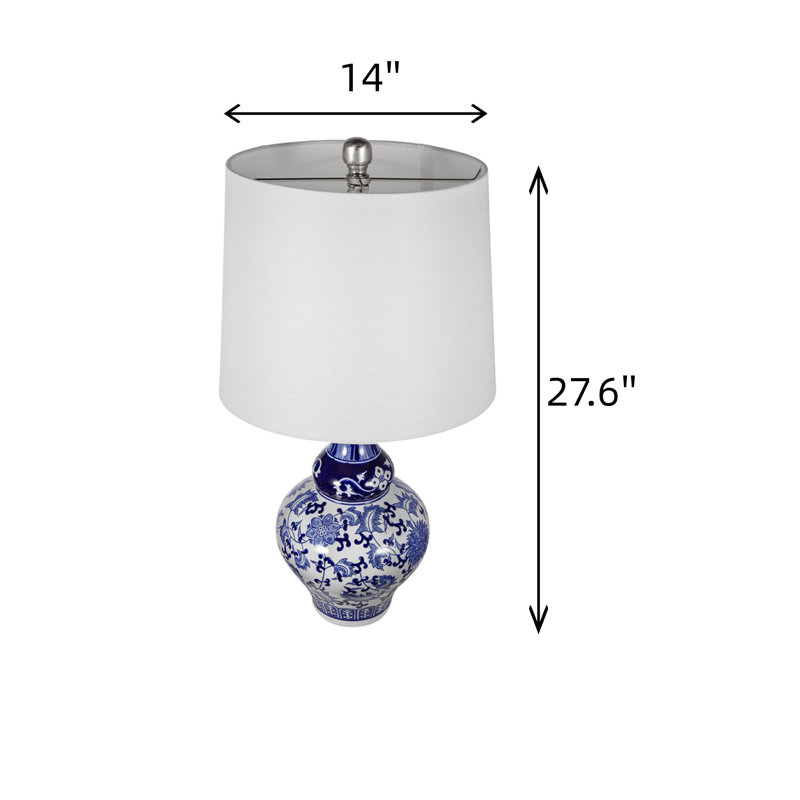 Ceramic Vase Table Lamp With White Lampshade