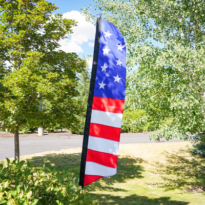 7-Foot Embroidered Stars & Stripes 84'' H x 18'' W Polyester Feather Banner