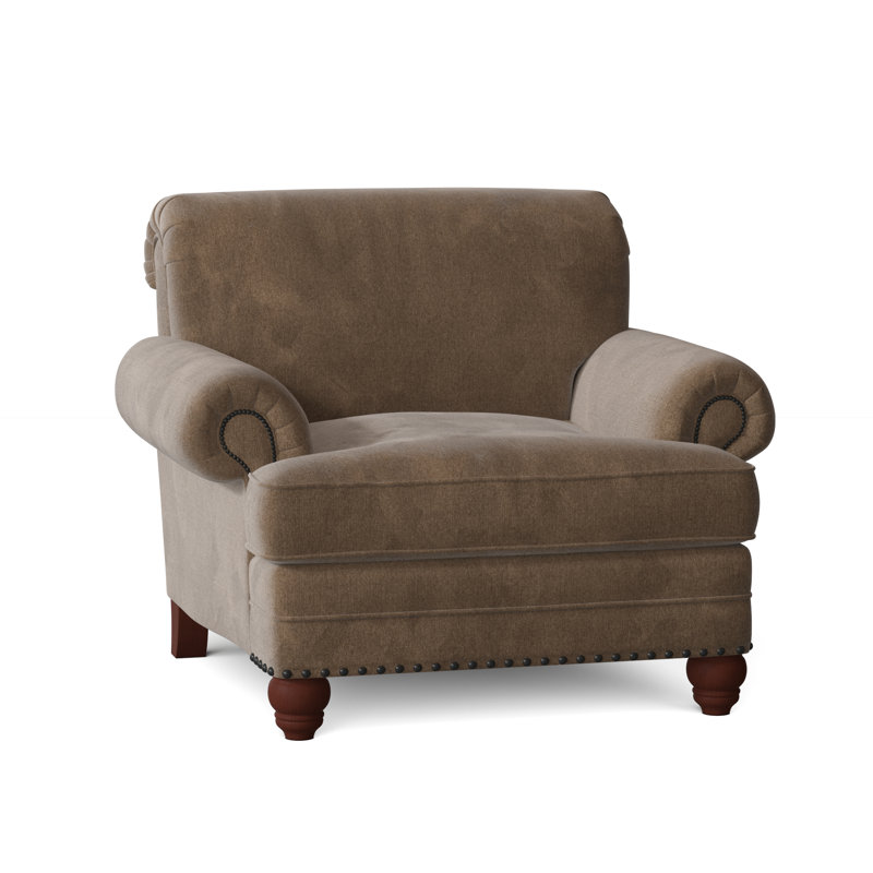 Spratt Armchair, Tweetie 8 Brown Performance Velvet, Manhattan, Light Brass