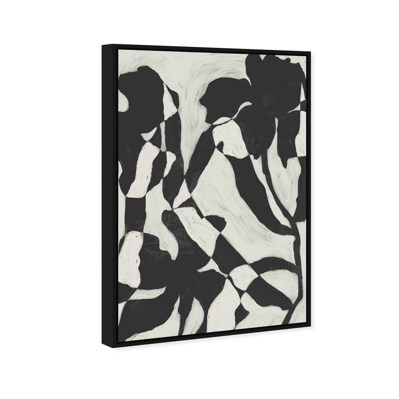 Floral Contrast Print by Oliver Gal, 16"H x 11"W, Black Floater Frame