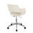 Chrome Metal & Cream Faux Leather Contemporary Task Office Chair-1331277978-1331277976