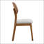 Chaise en bois de noyer massif avec coussin en tissu gris - dossier creux (ensemble de 2)