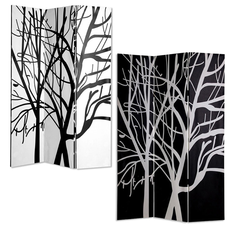 Rogelio 1'' W x 72'' H 3 - Panel Solid Wood Folding Room Divider