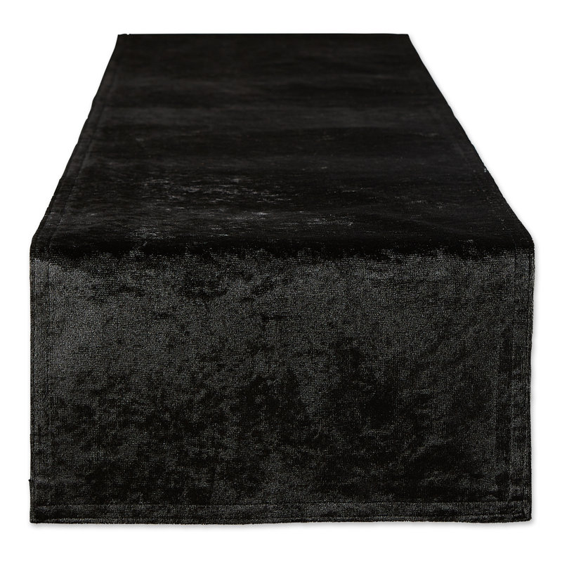 Johnnell Solid Color Thanksgiving Table Runner, Black