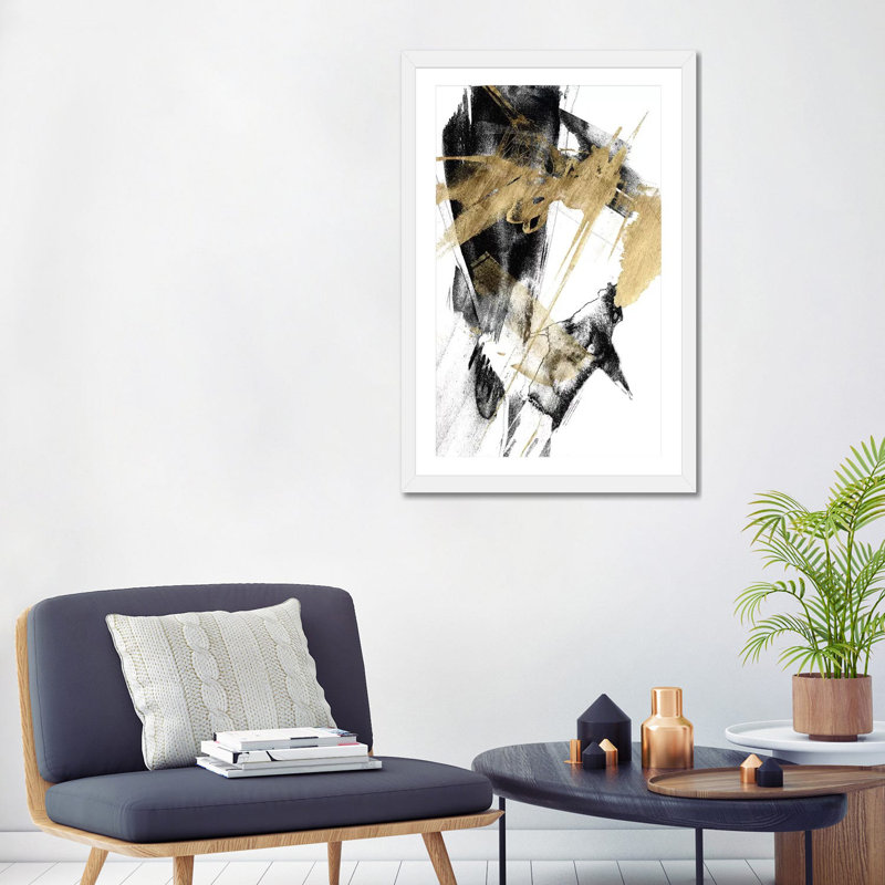 « Glam & Black I » par Jennifer Goldberger-impression, H 32 po x l 24 po x P 1 po, Papier encadré blanc