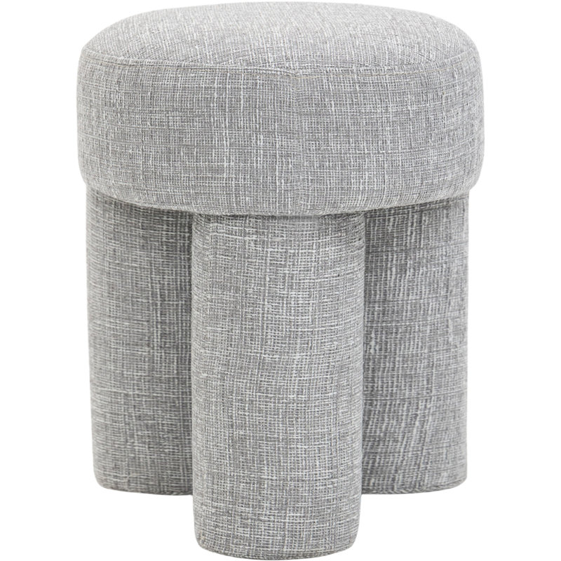 Larson 14.5" Wide Square Standard Ottoman, Grey Polyester Fabric