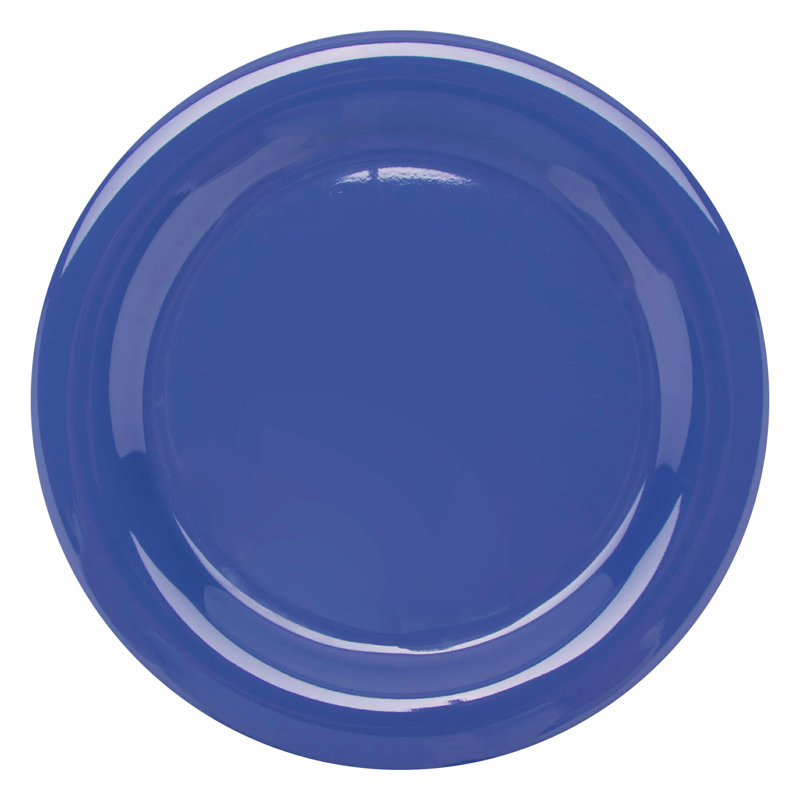 Assiette plate de qualité commerciale GET, 10,5 po (ensemble de 12), Bleu