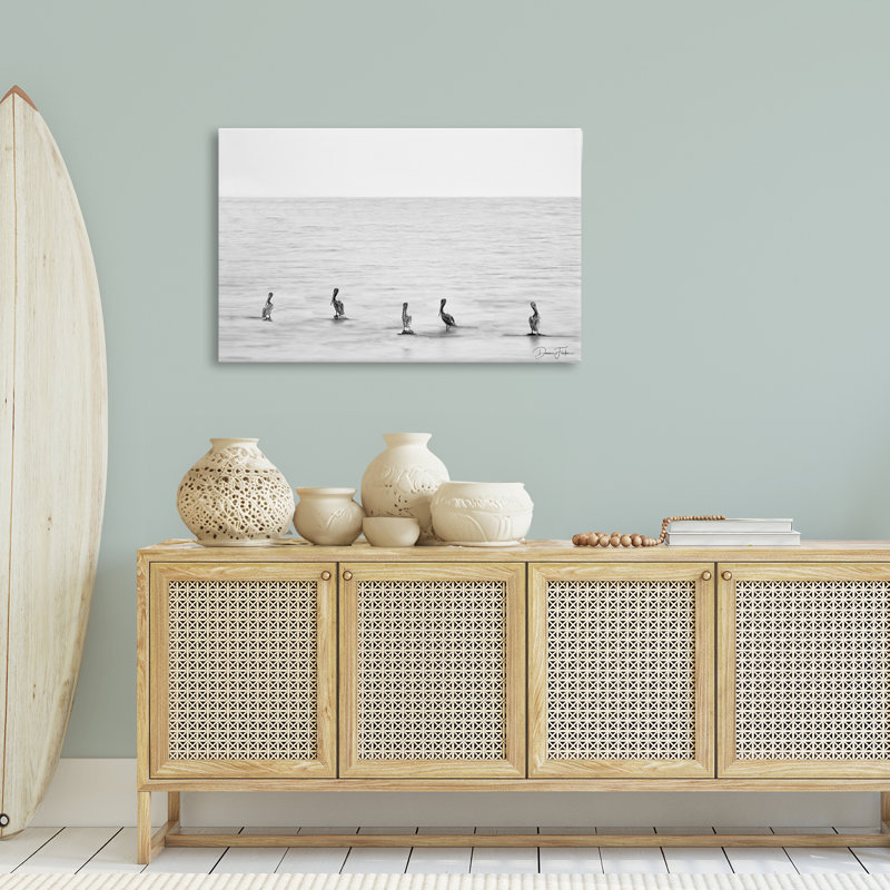 «Pelicans on Shore», art mural par Dennis Frates, H 24 po x l 36 po
