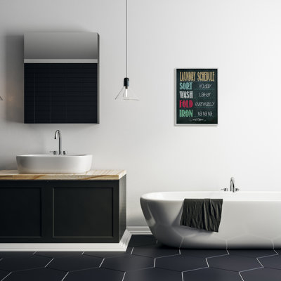 " Laundry Schedule Chalkboard Bath Wall Plaque " by Jo Moulton