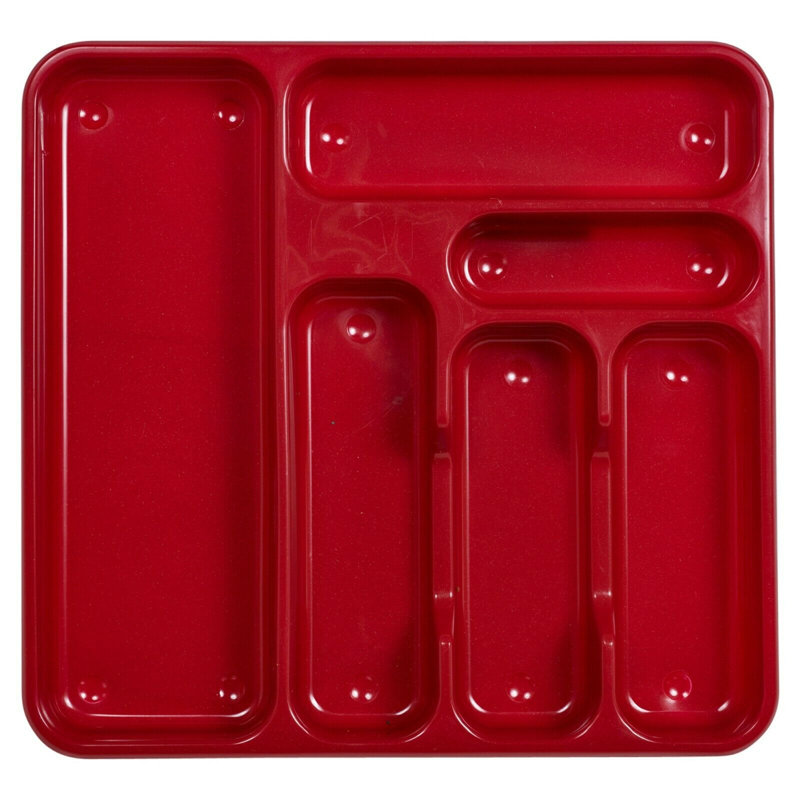 Plastic Flatware Caddy, Glitter Red