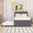 Upholstered Platform Bed with Trundle and LED Lights-1231073962-1231073965