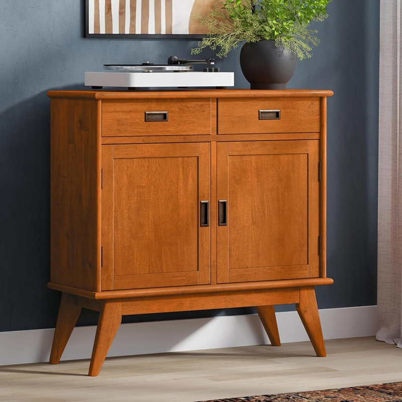 Armoire de rangement moderne Mid-Century 36 po Draper, brun teck