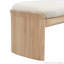 Repose-pieds 51,5 pouces en bois d'hévéa beige pour chambre à coucher et salon