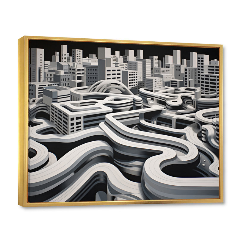 Skateboard Urban Rhythm sur toile, Cadre flottant doré, H 24 po x l 32 po x P 1 po