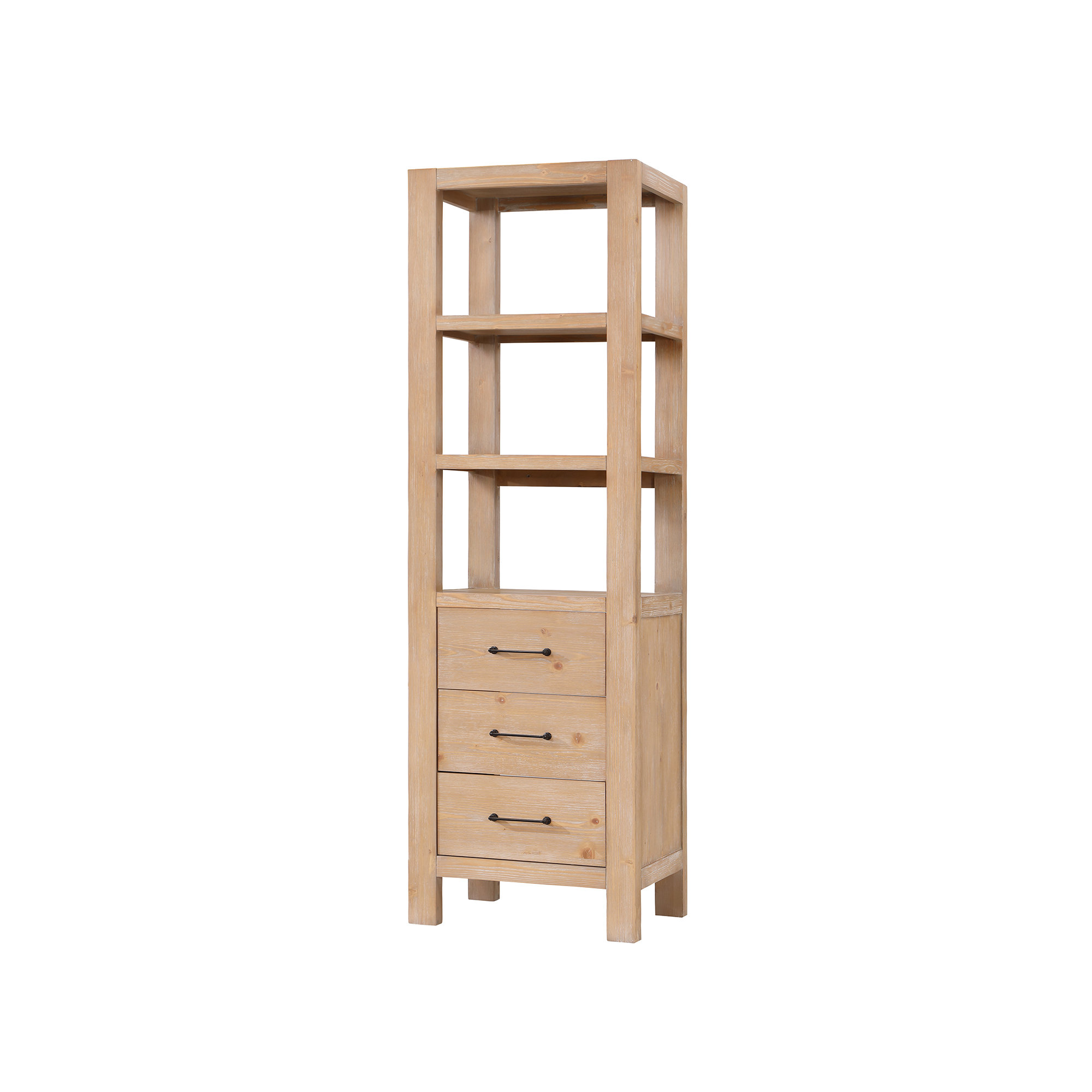 Moana Solid Wood Linen Cabinet, Brown