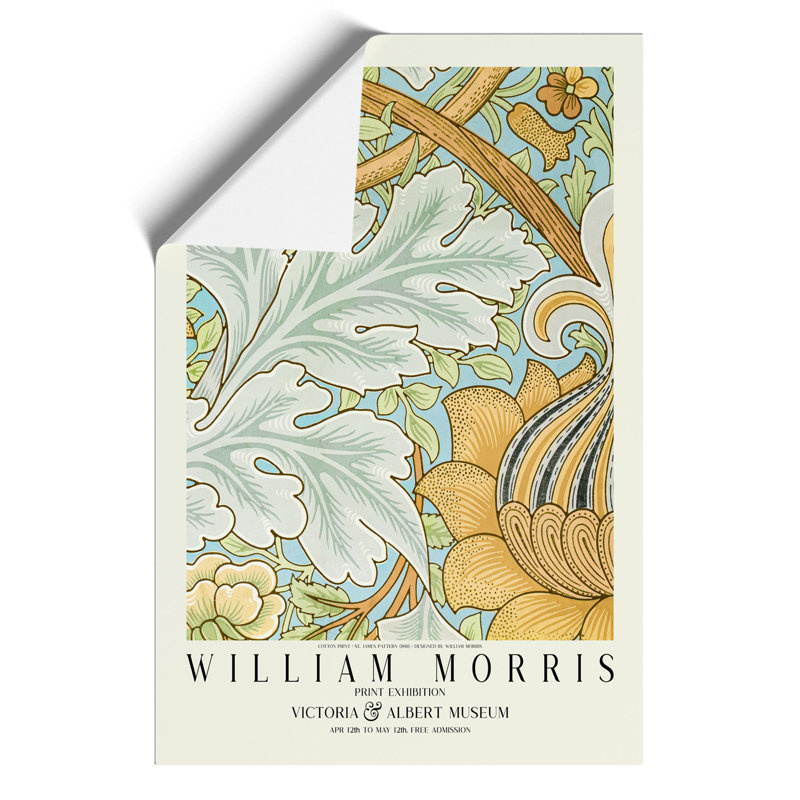 St. James Pattern with Border by William Morris - Frameless Print, 59cm H x 42cm W x 0.1cm D