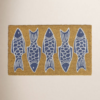 Fish Blue Coastal Doormat