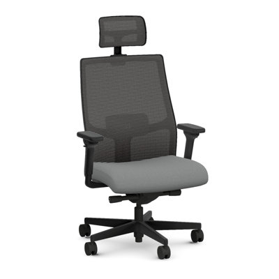 Grande et haute chaise de bureau HON Ignition 2.0 avec appui-tête, capacité de poids de 450 lb, structure noire, frêne