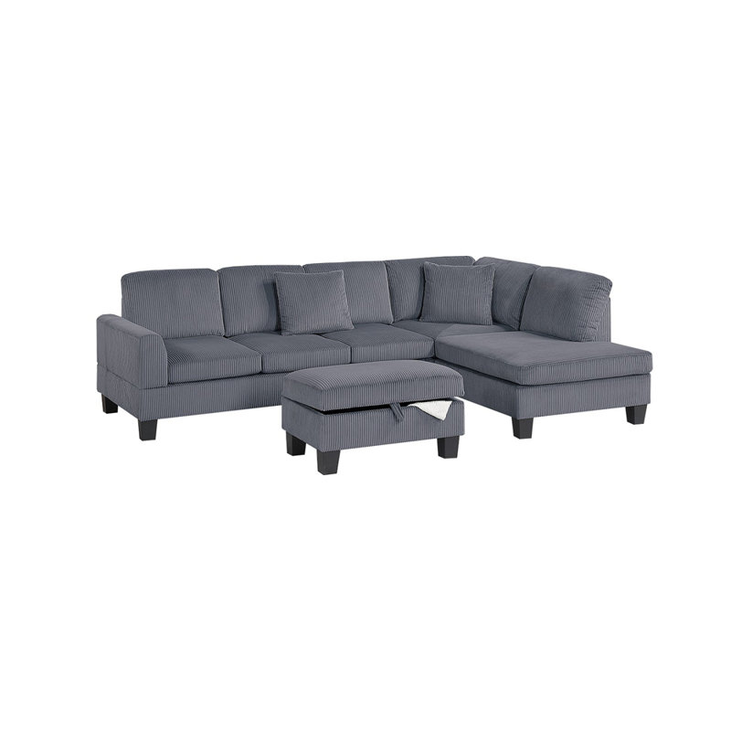 Ensemble de canapé modulaire 3 pièces RAF, Gris foncé