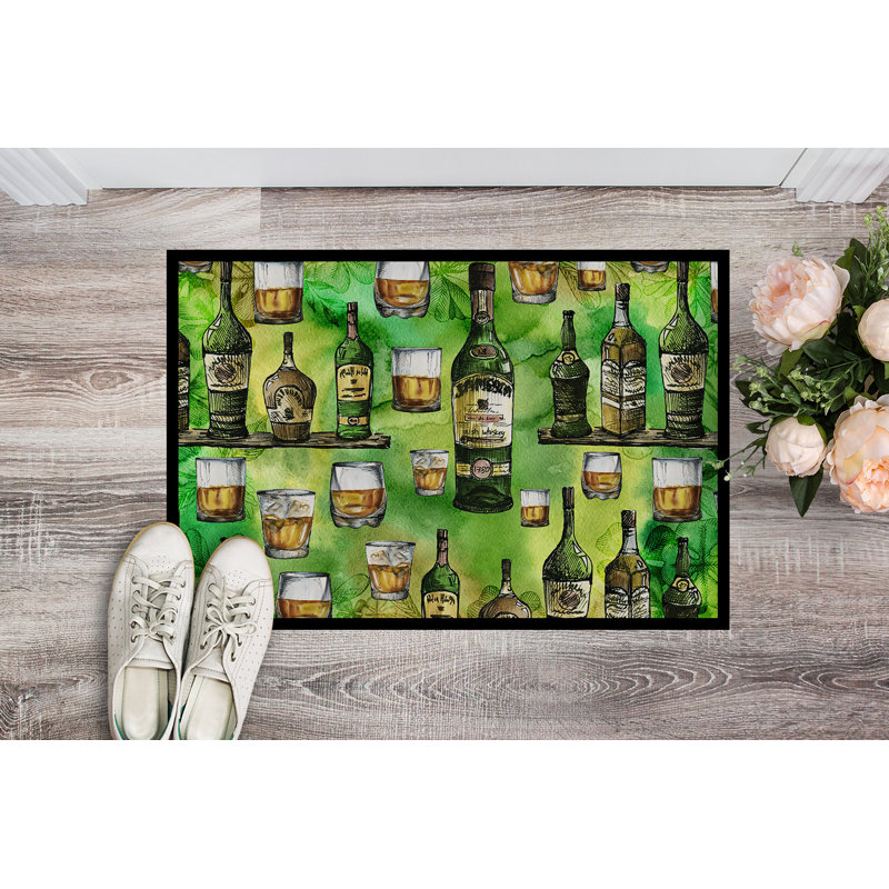 Non-Slip Outdoor Doormat, Green, 27" L x 18" W