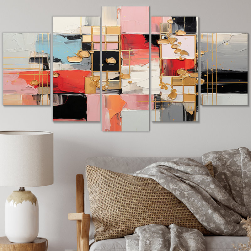 Fashion Geometric Glam Collage - Ensemble de décoration murale moderne en métal