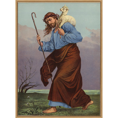 The Good Shepherd by English School Framed Canvas Wall Art Print
