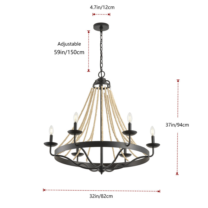 Luminaire suspendu 6 lumières Ronniesha