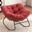 Chaise d'appoint berçante rembourrée Chenille-1979175379