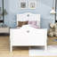 Lit plateforme simple en bois avec tête et pied de lit-1879055146