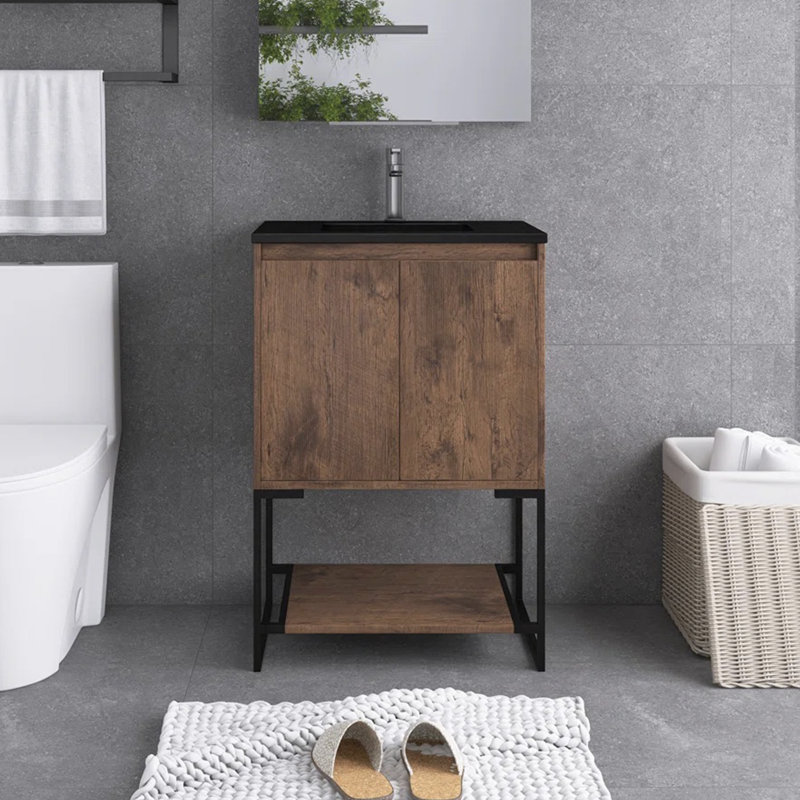 Meuble-lavabo sur pied simple 24 po Fumiki