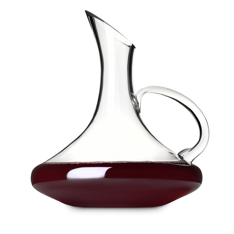 Hand-Blown Glass Wine Decanter with Handle, 52 oz