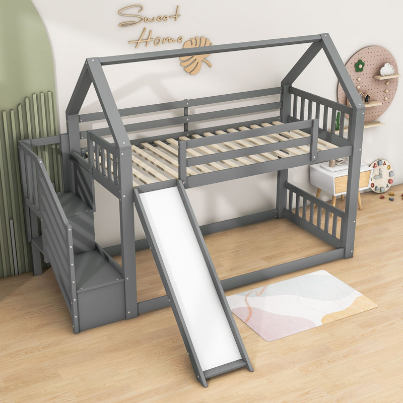 Thialvi Kids 90 X 200 cm bunk bed, Grey