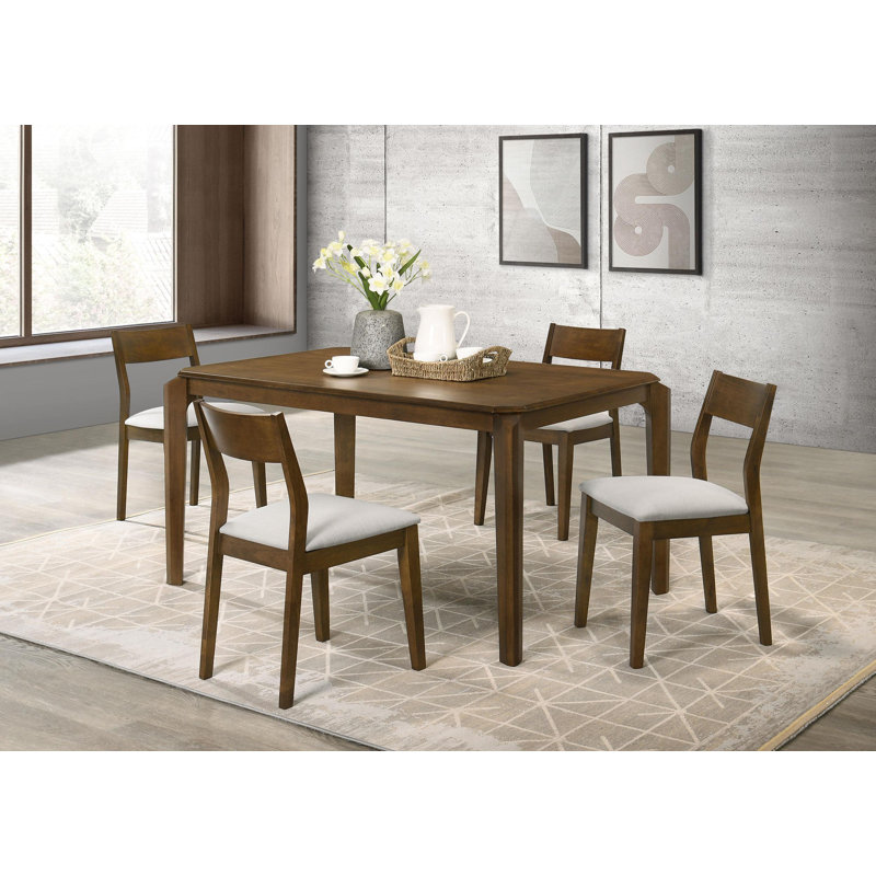Ensemble de salle à manger rectangulaire 5 pièces Nenita, 5 pièces: table, 4 chaises