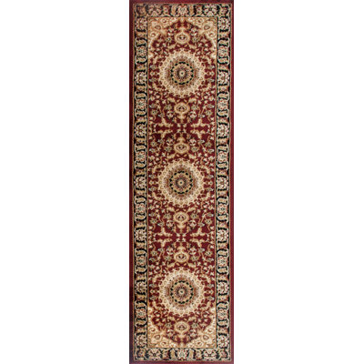 Shiflett Oriental Burgundy/Mustard/Black Area Rug