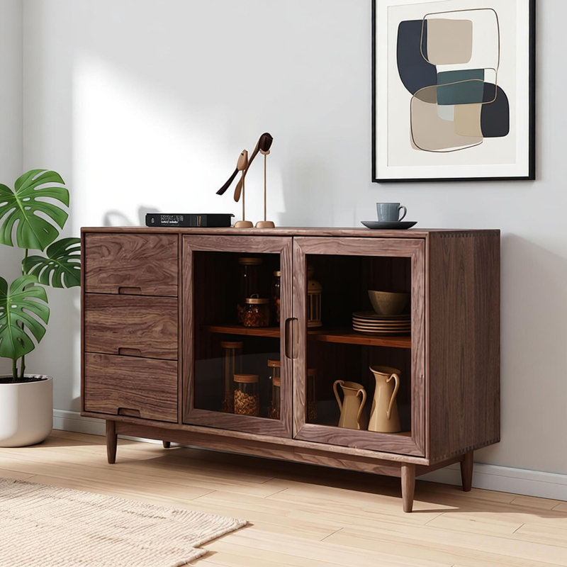 Buffet de rangement rétro multifonctionnel, 31.49" H x 55.11" W x 15.74" D