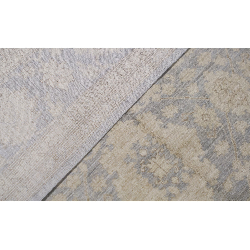 Wool Oriental Area Rug in Light Blue/Brown