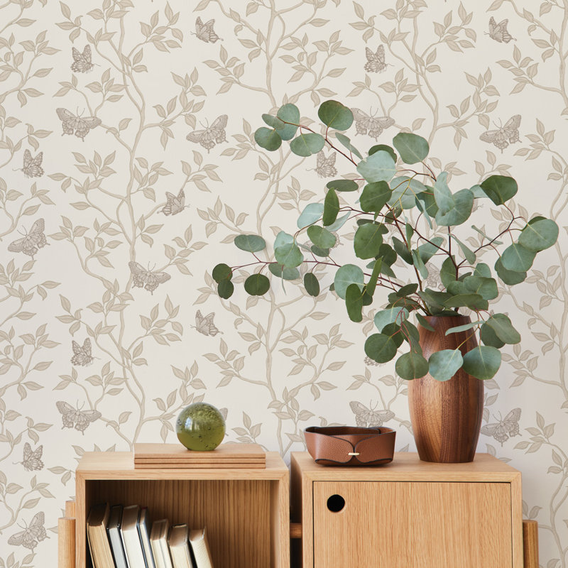 Papier peint floral Shaniyia, Fauve