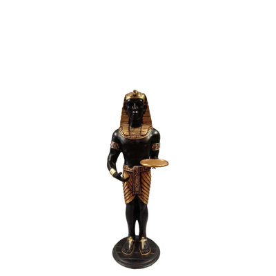 Petite statue égyptienne majordome porte-bouteilles de vin