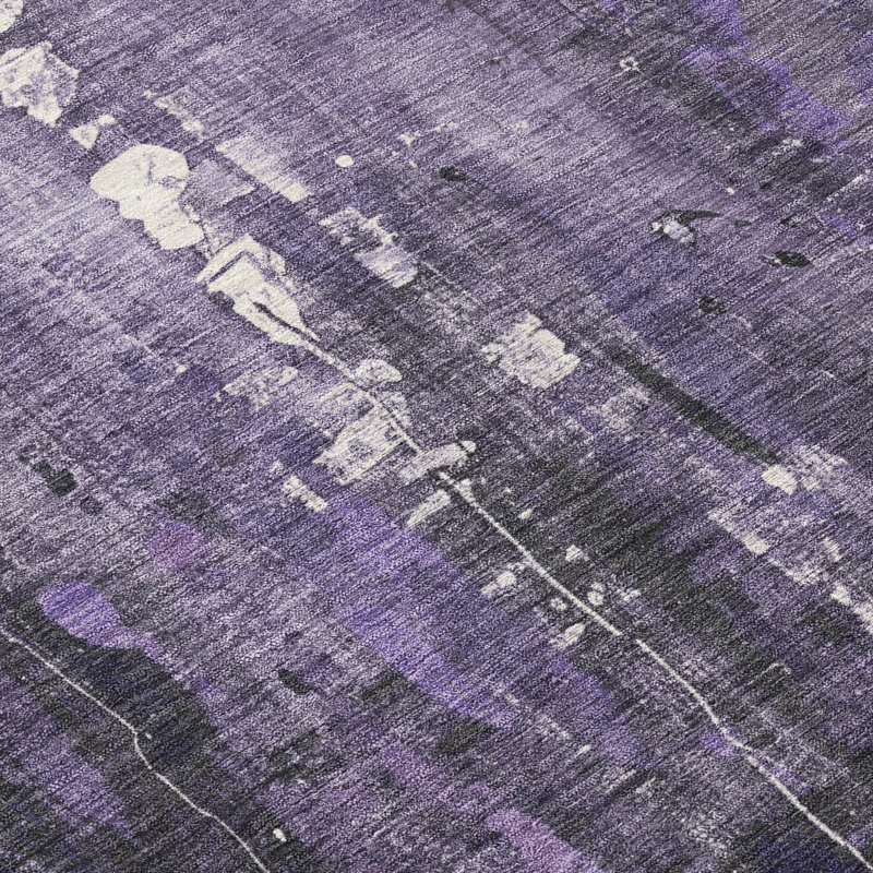 Machine Washable Indoor/Outdoor Cinead ACN1683 Purple Rug, Rectangle 1'8" x 2'6"