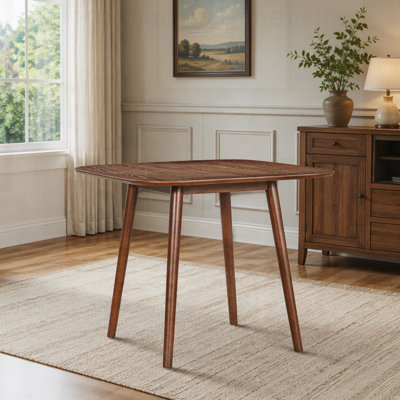Table de salle à manger carrée de style moderne du milieu du siècle avec pieds fuselés et évasés, durable et intemporelle pour toute maison