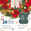Couronne de Noël illuminée de 61 cm (24 po) avec magnolia et pin, 20 lumières DEL, 8 modes, fonctionne sur piles, intérieur et extérieur-217860260