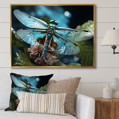 «Teal Dragonfly Airborne Jewel», reproduction d'art sur toile