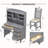 Vintage 40'' Home Executive Desk And Upholstered Chair Set With Bookshelf, Computer Desk With Four Drawers-136211185