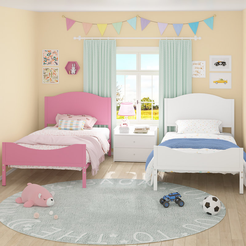 Alawi Standard Platform Bed, White, Twin