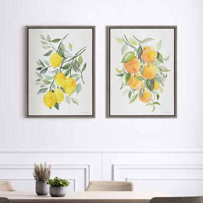 Orange Citrus by Patricia Shaw Framed Canvas Wall Art Print