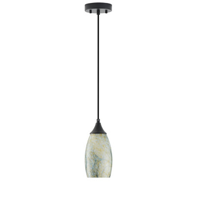 Luminaire suspendu 1 lumière en fer noir mat à intensité variable
