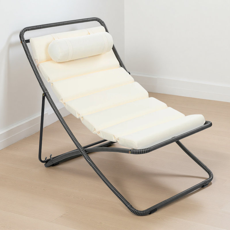 Outdoor Folding Rattan Patio Chair with Adjustable Backrest, Black