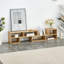 Meuble télé modulaire en bois avec compartiments ouverts réglables, console multimédia Freestyle, unité de rangement modulaire minimaliste pour petit salon et chambre à coucher (finition bois clair)