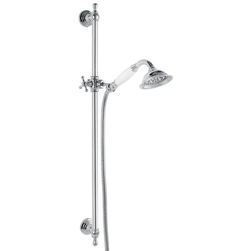 Retro Nostalgia Chrome Plated Plastic Shower Colum Set With Sliding Head, Chrome